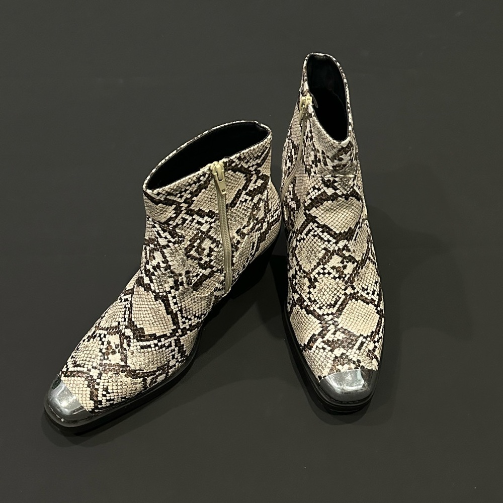 Truffle Collection Snakeskin Ankle Boots Women’s Size 9, EU Size 40